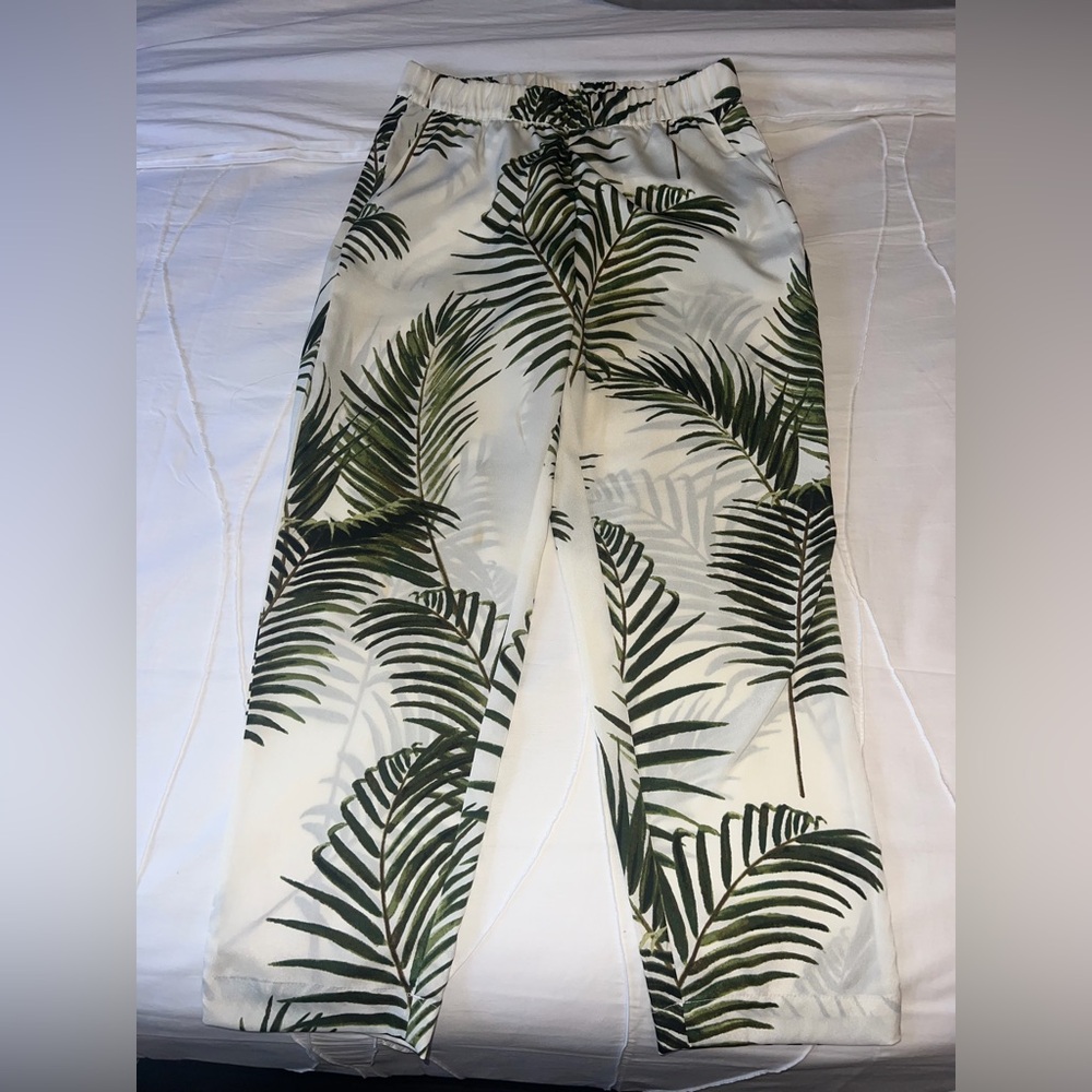 H&M Green Leaf Pattern Pants